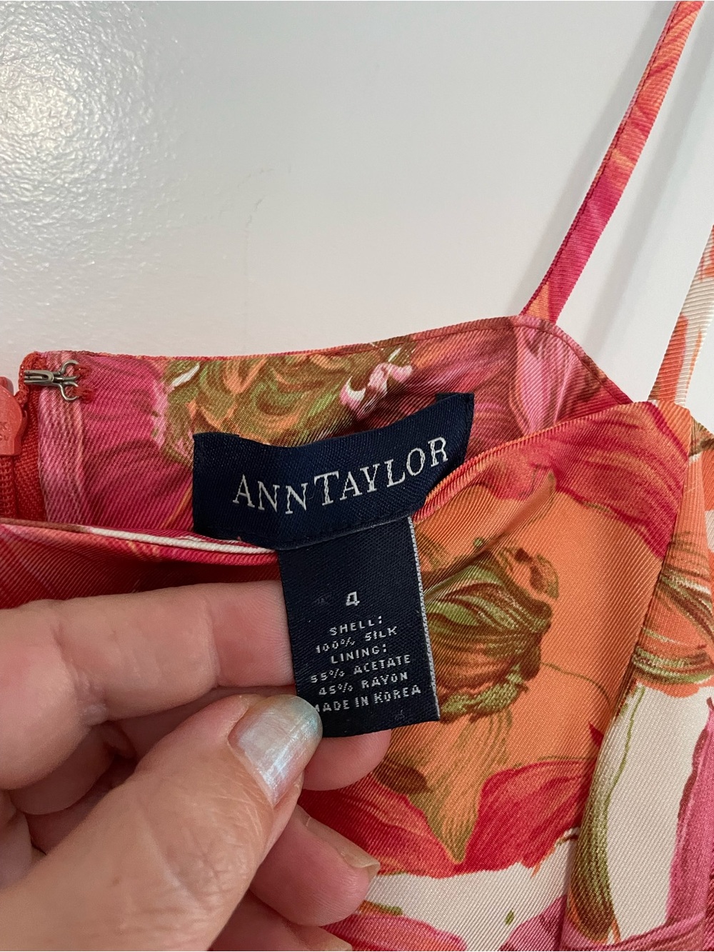 Vintage Pink and Orange Floral Slip Midi Dress - Picture 6 of 10